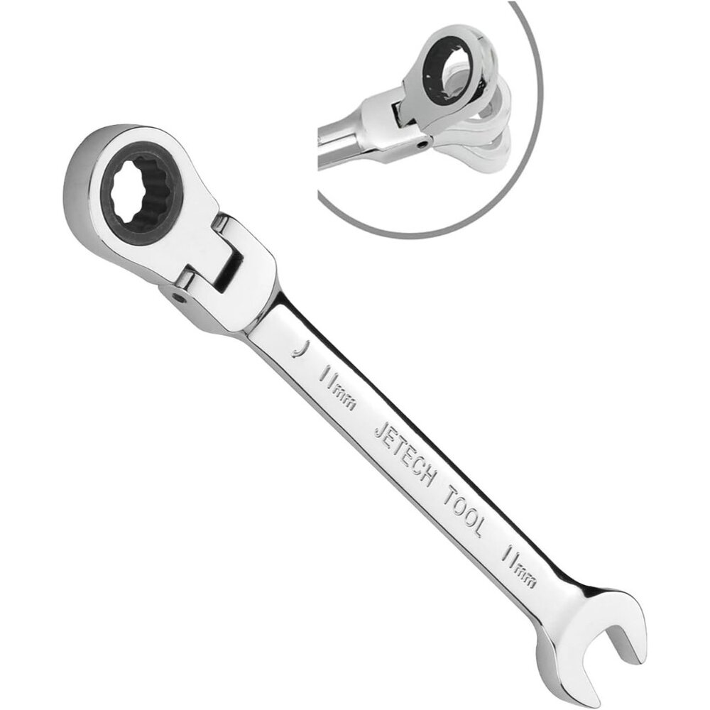 11mm Ratchet Wrench Flex Head: Box End Wrench 12Pt| Metric Ratcheting Combinatio